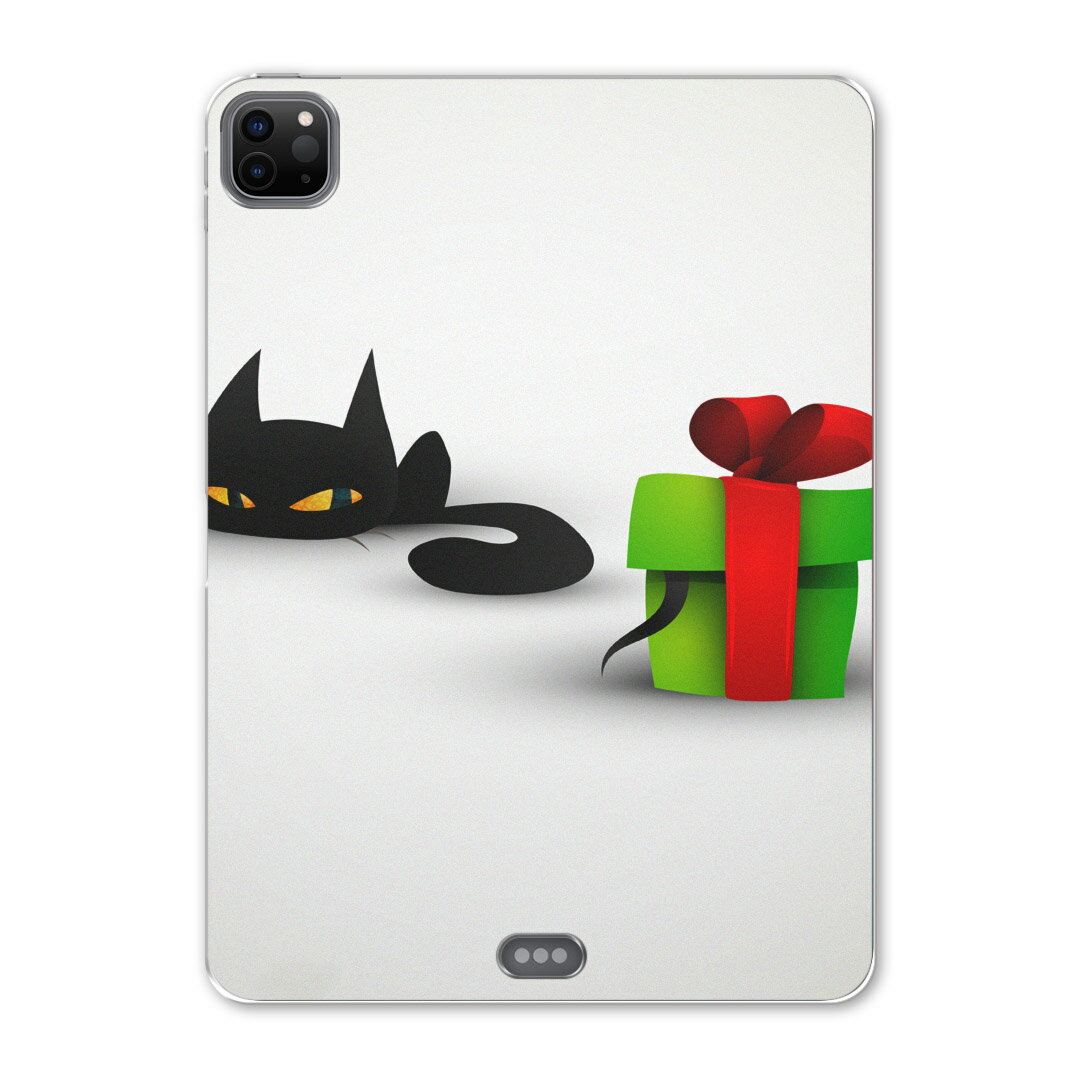 iPad Pro 11 第2世代 2020年版 用 ケース ソフト TPUケース A2228 A2068 A2230 対応 タブレットケース タブレットカバー 000164 アニマル 黒猫 イラスト プレゼント