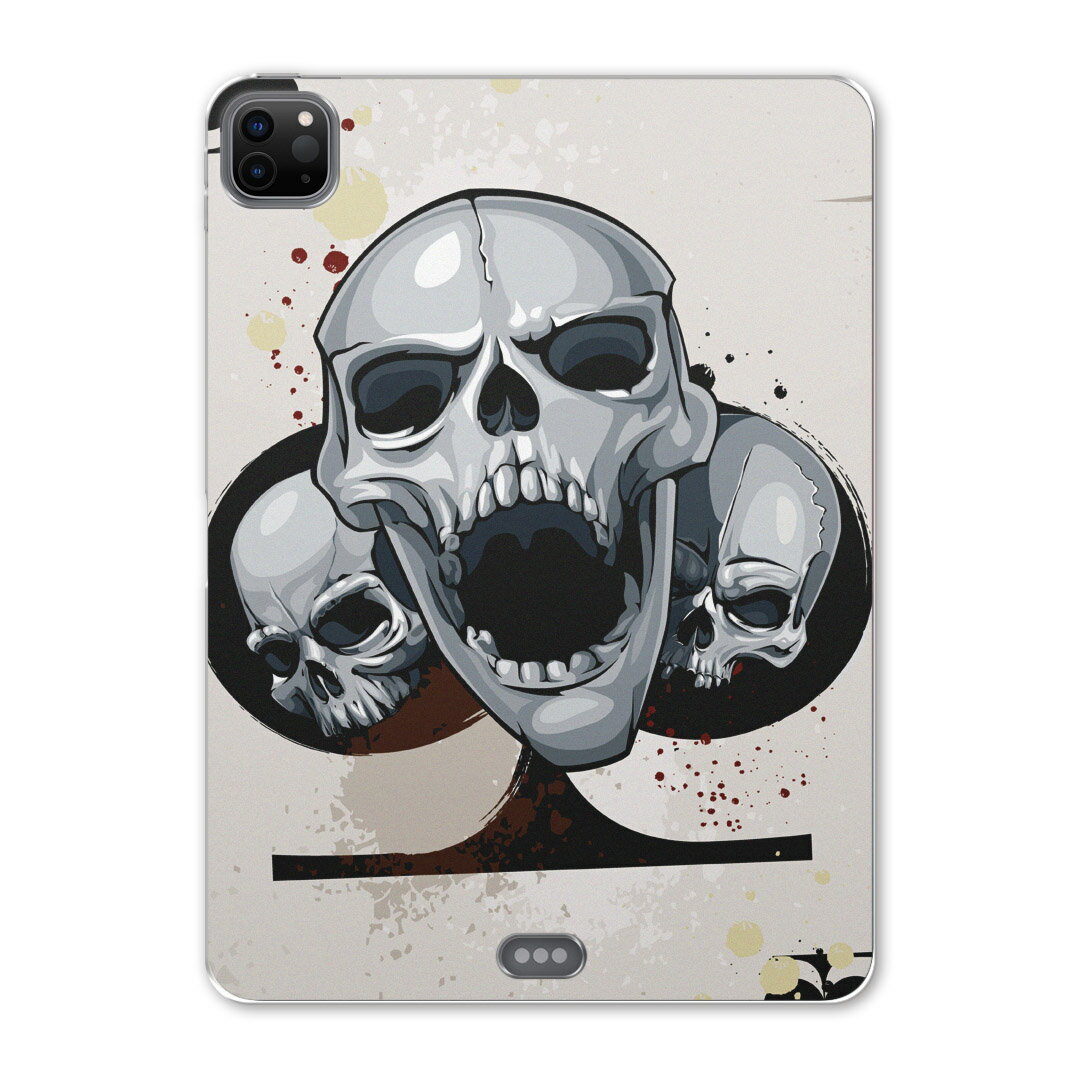 iPad Pro 11 第2世代 2020年版 用 ケース ソフト TPUケース A2228 A2068 A2230 対応 タブレットケース タブレットカバー 002966 ユニーク ドクロ　骸骨　トランプ