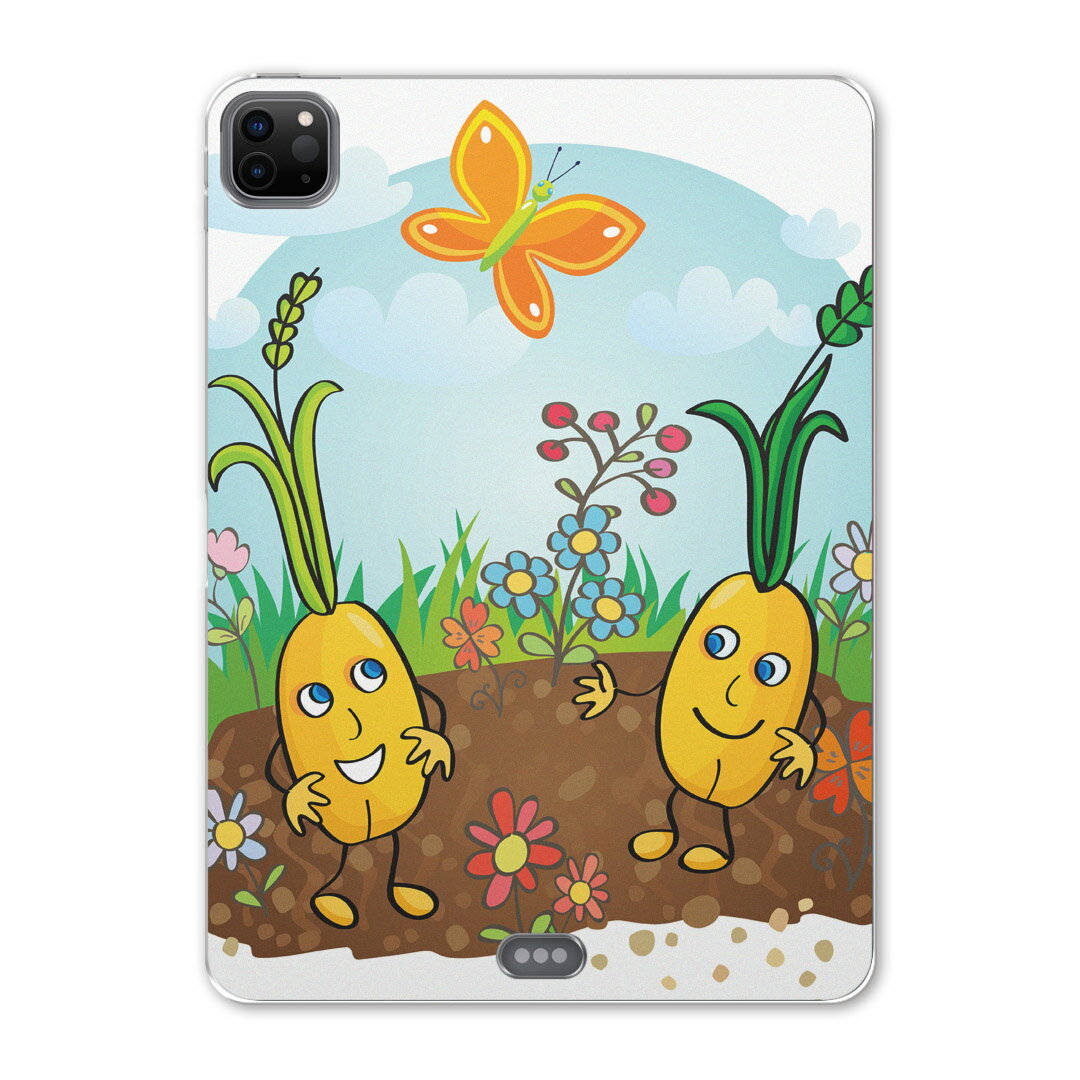 iPad Pro 11 第2世代 2020年版 用 ケース ソフト TPUケース A2228 A2068 A2230 対応 タブレットケース タブレットカバー 003533 ユニーク キャラクター　蝶　イラスト