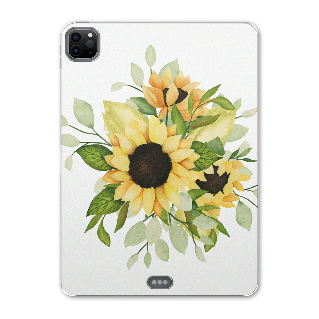 iPad Pro 11 第2世代 2020年版 用 ケース ソフト TPUケース A2228 A2068 A2230 対応 タブレットケース タブレットカバー 020053 ひまわり ひまわり 向日葵 夏