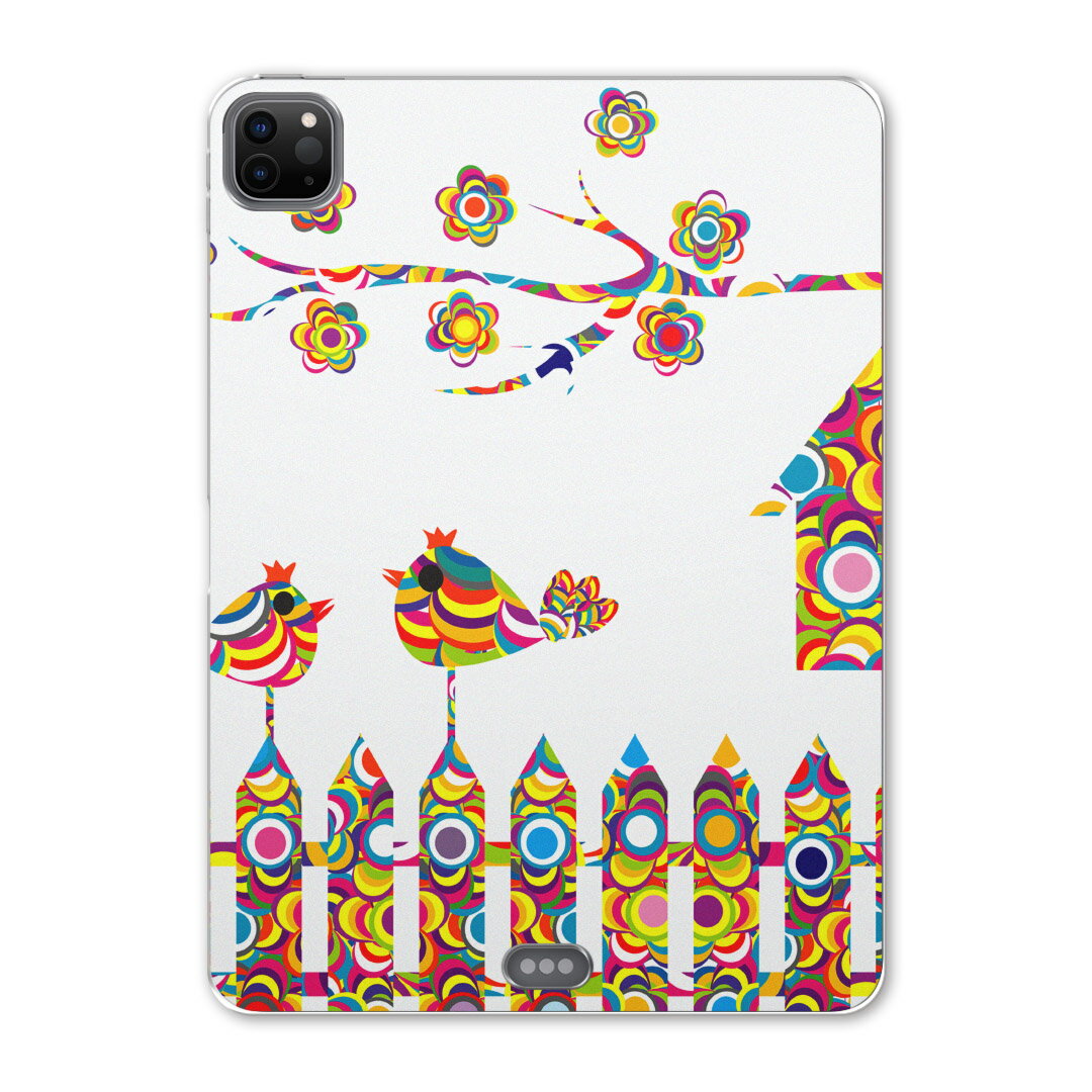 iPad Pro 11 第2世代 2020年版 用 ケース ソフト TPUケース A2228 A2068 A2230 対応 タブレットケース タブレットカバー 004924 ラブリー 鳥　花　カラフル