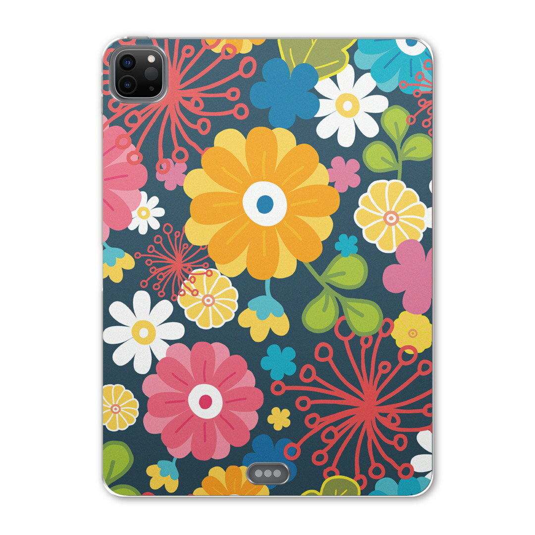 iPad Pro 11 第2世代 2020年版 用 ケース ソフト TPUケース A2228 A2068 A2230 対応 タブレットケース タブレットカバー 005233 フラワー 花 フラワー イラスト