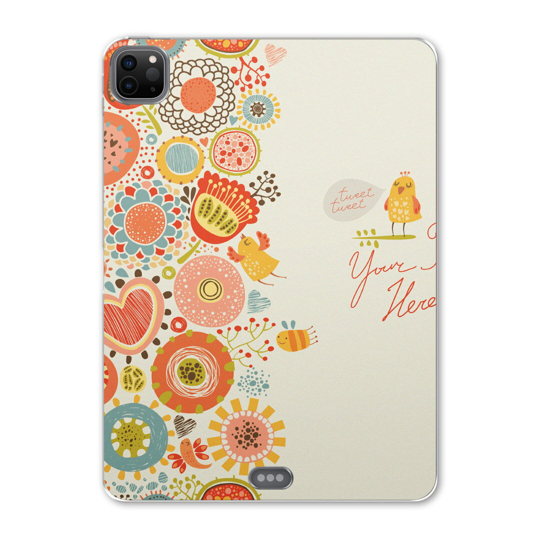 iPad Pro 11 第2世代 2020年版 用 ケース ソフト TPUケース A2228 A2068 A2230 対応 タブレットケース タブレットカバー 005529 フラワー 花 イラスト 鳥