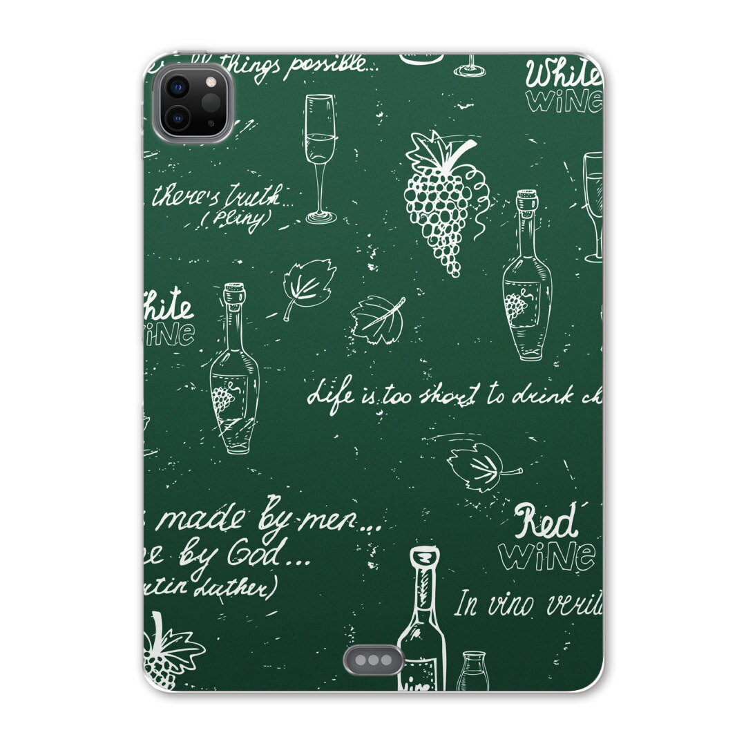 iPad Pro 11 第2世代 2020年版 用 ケース ソフト TPUケース A2228 A2068 A2230 対応 タブレットケース タブレットカバー 006296 その他 ワイン ぶどう イラスト