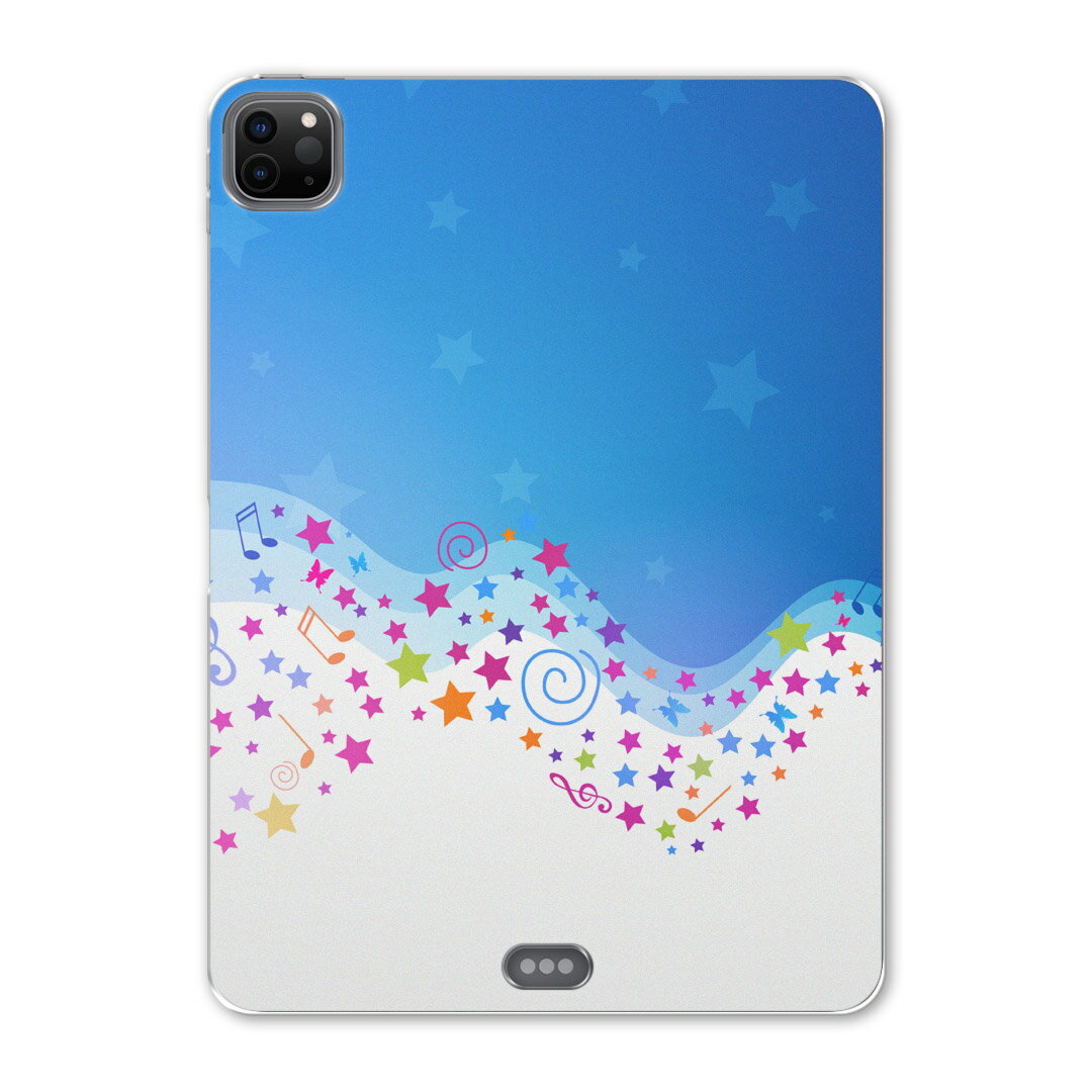 iPad Pro 11 第2世代 2020年版 用 ケース ソフト TPUケース A2228 A2068 A2230 対応 タブレットケース タブレットカバー 006653 ラブリー 音符　星