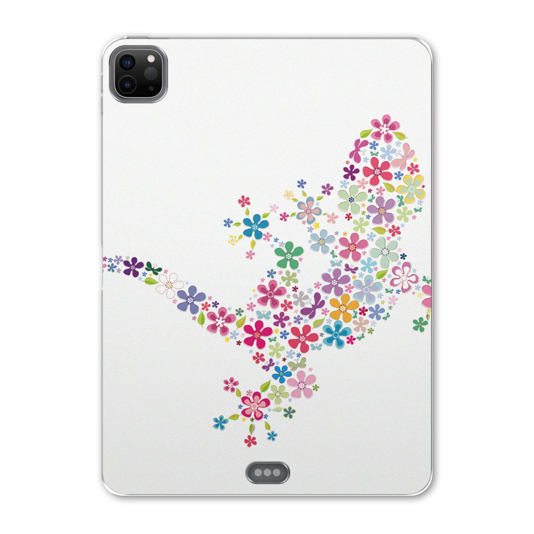 iPad Pro 11 第2世代 2020年版 用 ケース ソフト TPUケース A2228 A2068 A2230 対応 タブレットケース タブレットカバー 007663 アニマル クール 花　フラワー　とかげ　トカゲ