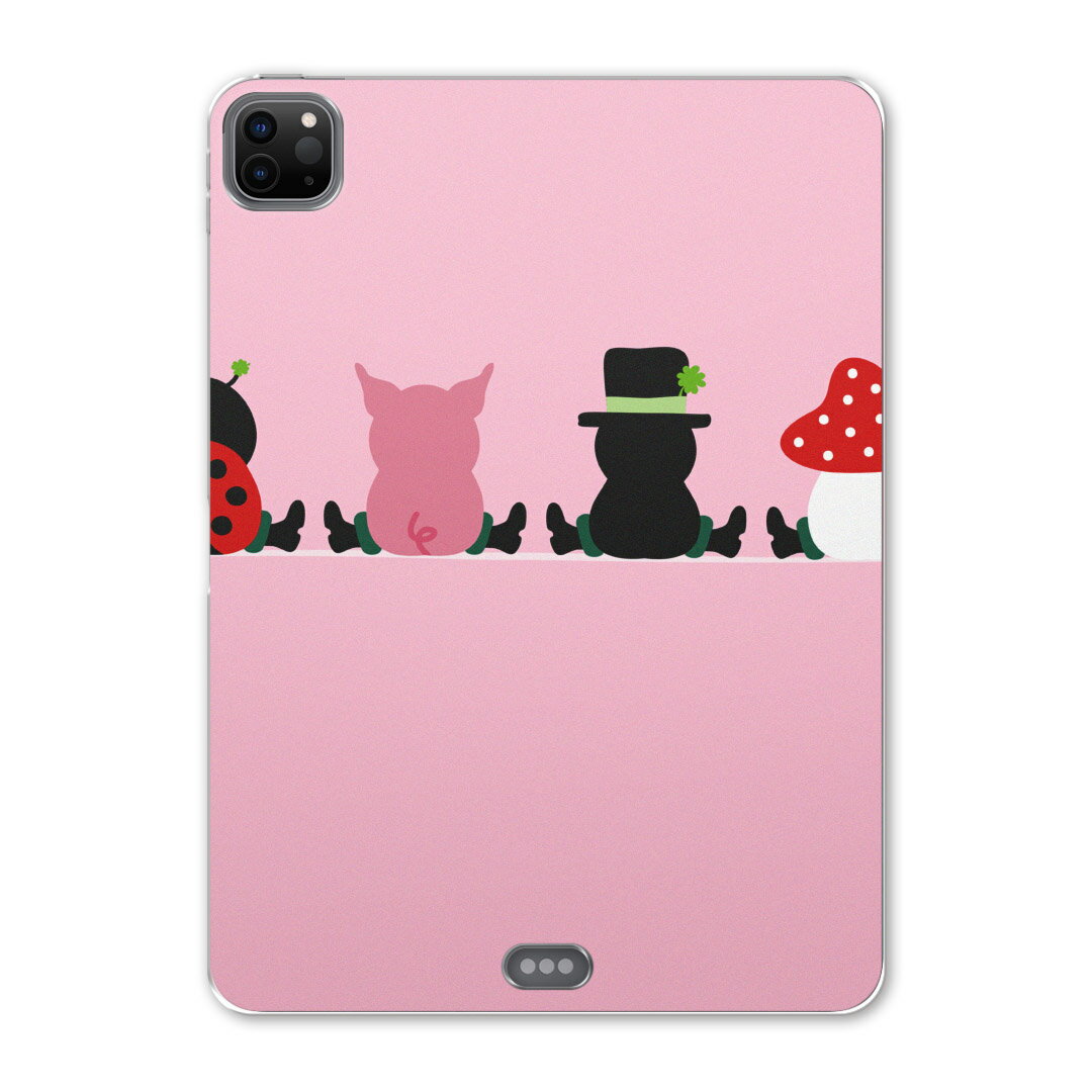 iPad Pro 11 第2世代 2020年版 用 ケース ソフト TPUケース A2228 A2068 A2230 対応 タブレットケース タブレットカバー 007695 ユニーク ピンク　キャラクター　きのこ　豚