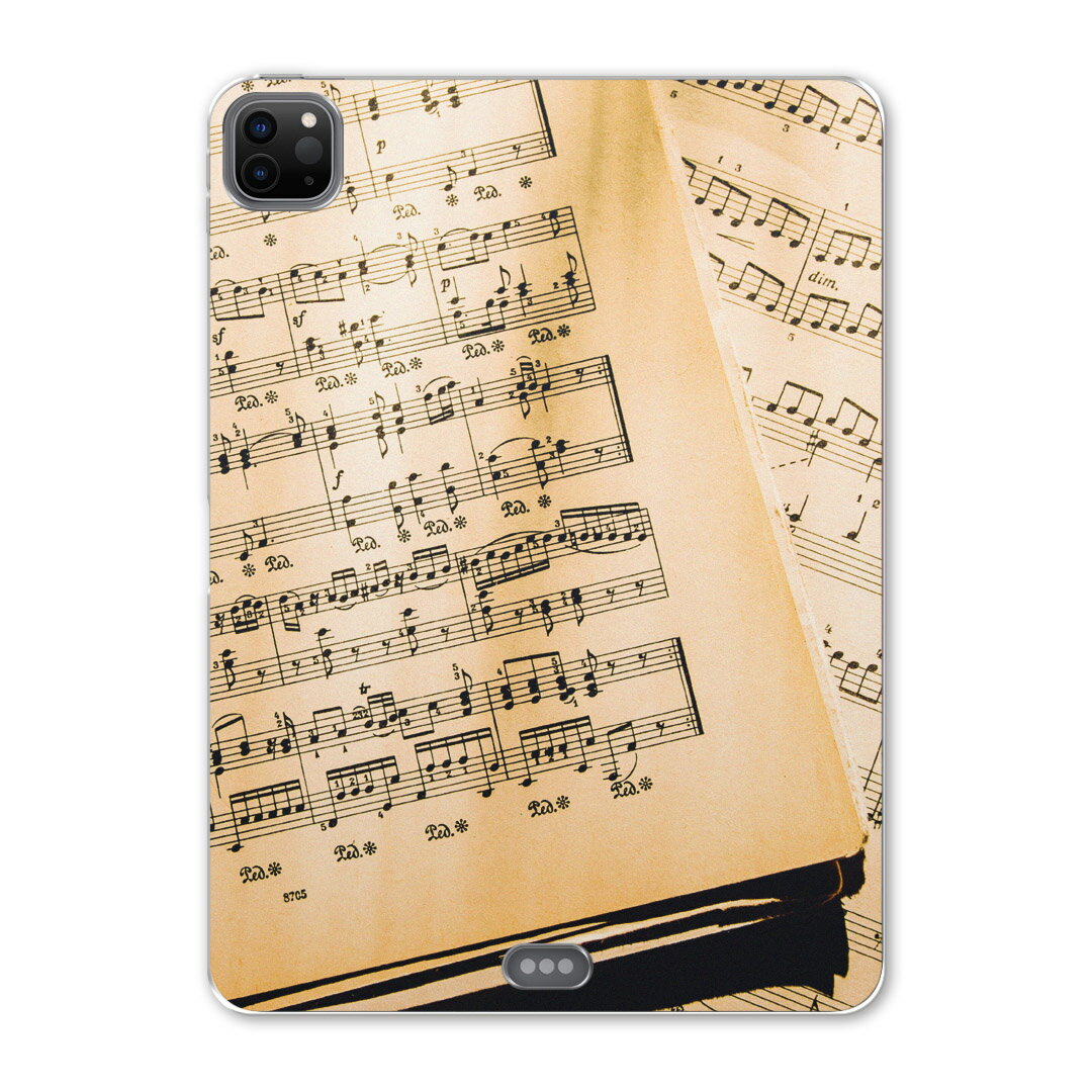 iPad Pro 11 第2世代 2020年版 用 ケース ソフト TPUケース A2228 A2068 A2230 対応 タブレットケース タブレットカバー 007988 ユニーク 本 音符 楽譜 写真