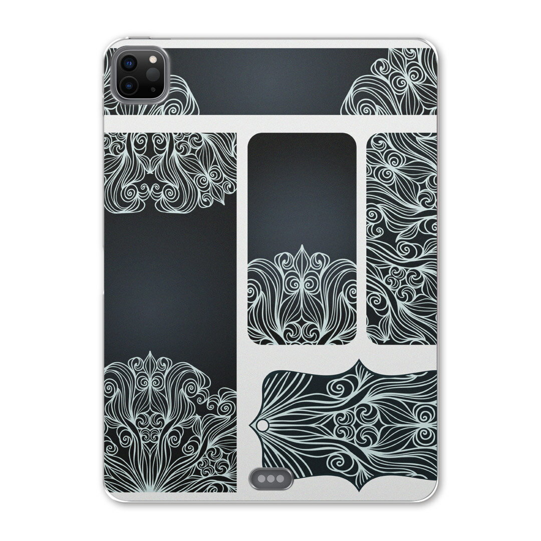 iPad Pro 12.9inch 2020発売モデル 第4世代 アイパッドプロ 12.9インチ タブレットケース タブレットカバー TPU ソフトケース A2229 A2069 A2232 A2233 010141 模様　黒　白(2.0)