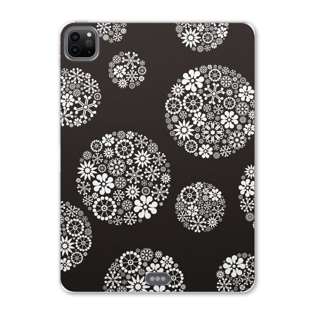 iPad Pro 11 第2世代 2020年版 用 ケース ソフト TPUケース A2228 A2068 A2230 対応 タブレットケース タブレットカバー 010344 フラワー　花　白　黒