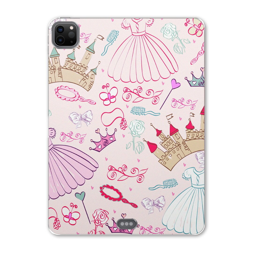 iPad Pro 11 第2世代 2020年版 用 ケース ソフト TPUケース A2228 A2068 A2230 対応 タブレットケース タブレットカバー 010636 お城　姫　ピンク