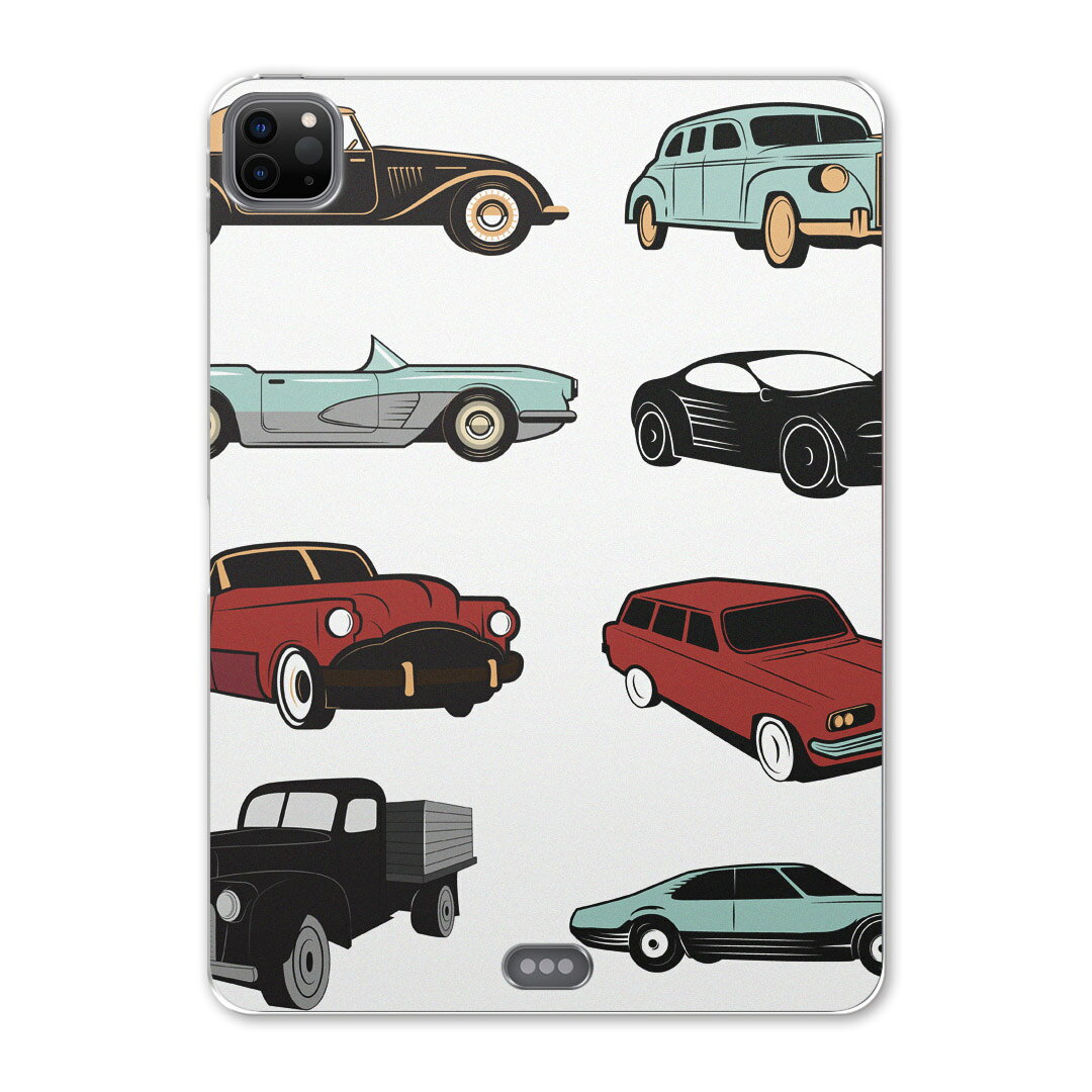 iPad Pro 11 第2世代 2020年版 用 ケース ソフト TPUケース A2228 A2068 A2230 対応 タブレットケース タブレットカバー 010758 レトロ　車　イラスト