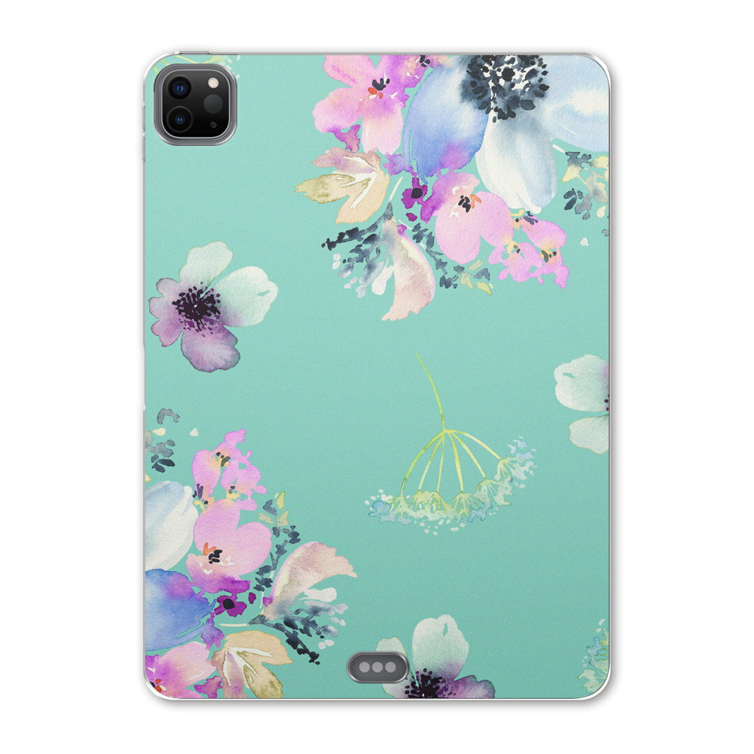iPad Pro 11 第2世代 2020年版 用 ケース ソフト TPUケース A2228 A2068 A2230 対応 タブレットケース タブレットカバー 011111 花　水彩　カラフル