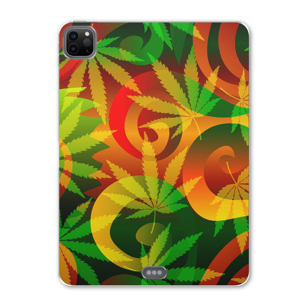 iPad Pro 11 第2世代 2020年版 用 ケース ソフト TPUケース A2228 A2068 A2230 対応 タブレットケース タブレットカバー 011734 レゲエ　植物　カラフル