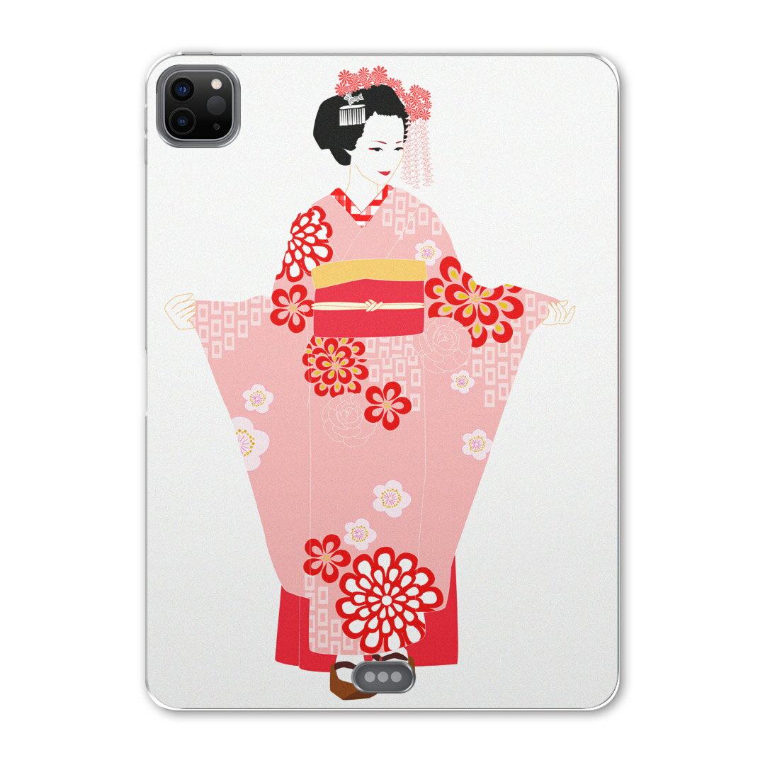 iPad Pro 11 第2世代 2020年版 用 ケース ソフト TPUケース A2228 A2068 A2230 対応 タブレットケース タブレットカバー 014444 着物 舞妓 花