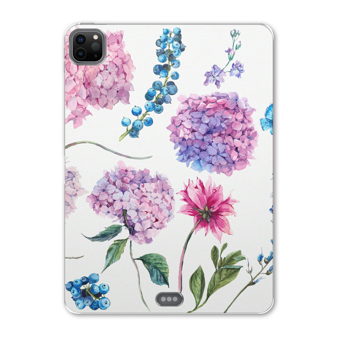 iPad Pro 11 第2世代 2020年版 用 ケース ソフト TPUケース A2228 A2068 A2230 対応 タブレットケース タブレットカバー 014760 アジサイ 花 梅雨