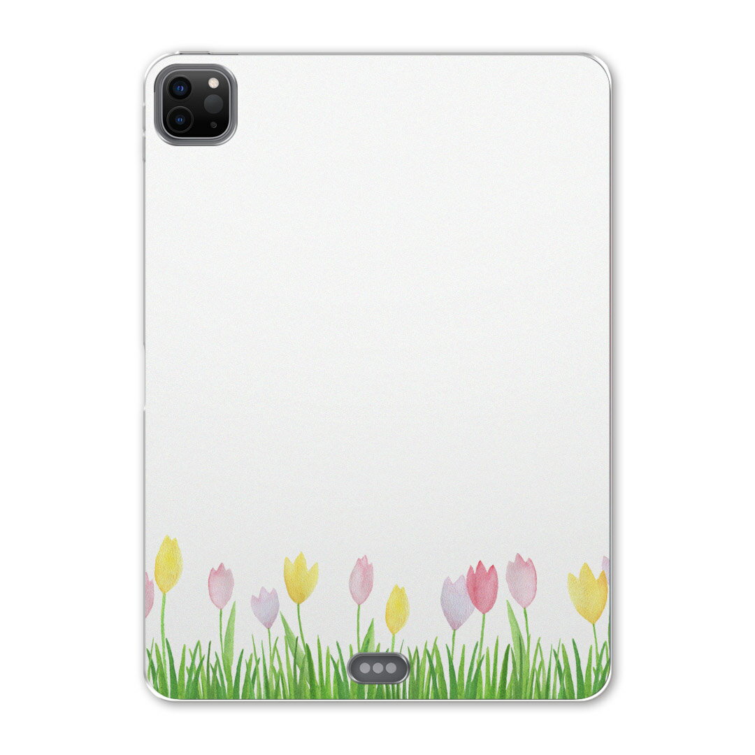 iPad Pro 11 第2世代 2020年版 用 ケース ソフト TPUケース A2228 A2068 A2230 対応 タブレットケース タブレットカバー 015398 チューリップ 花 ピンク
