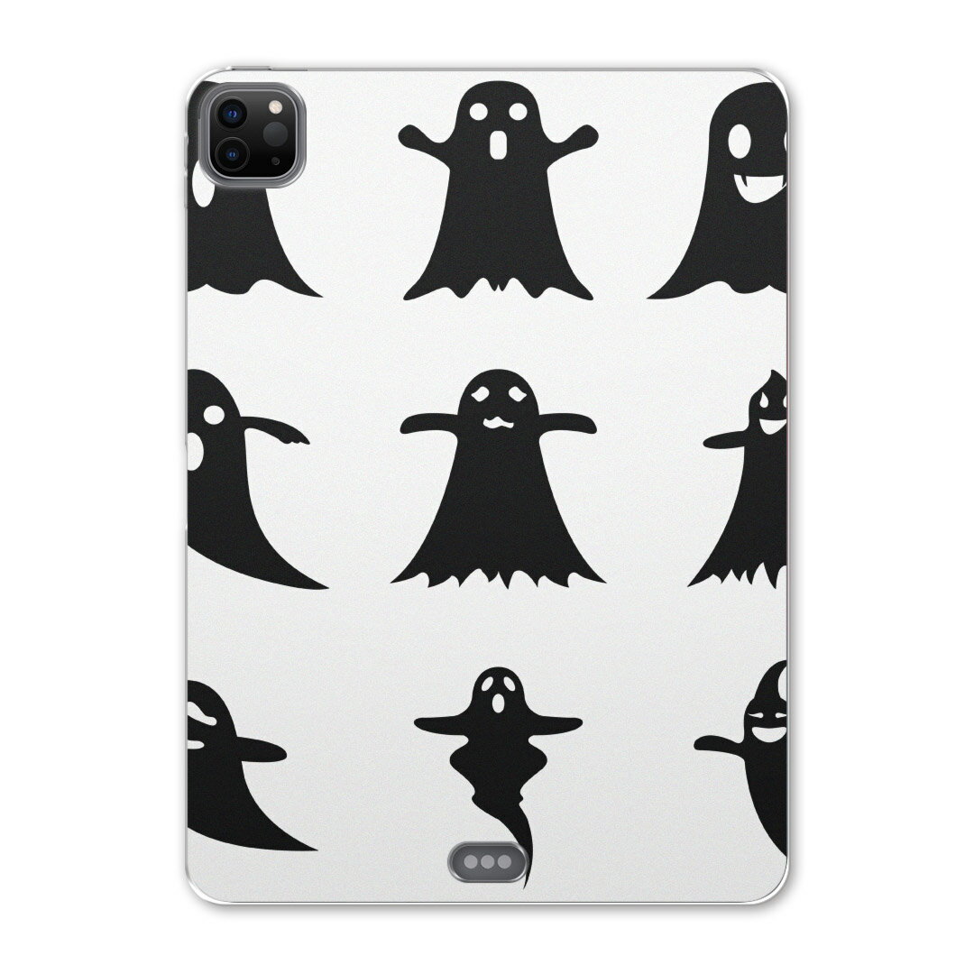 iPad Pro 11 第2世代 2020年版 用 ケース ソフト TPUケース A2228 A2068 A2230 対応 タブレットケース タブレットカバー 015413 ハロウィン おばけ モノクロ モノトーン