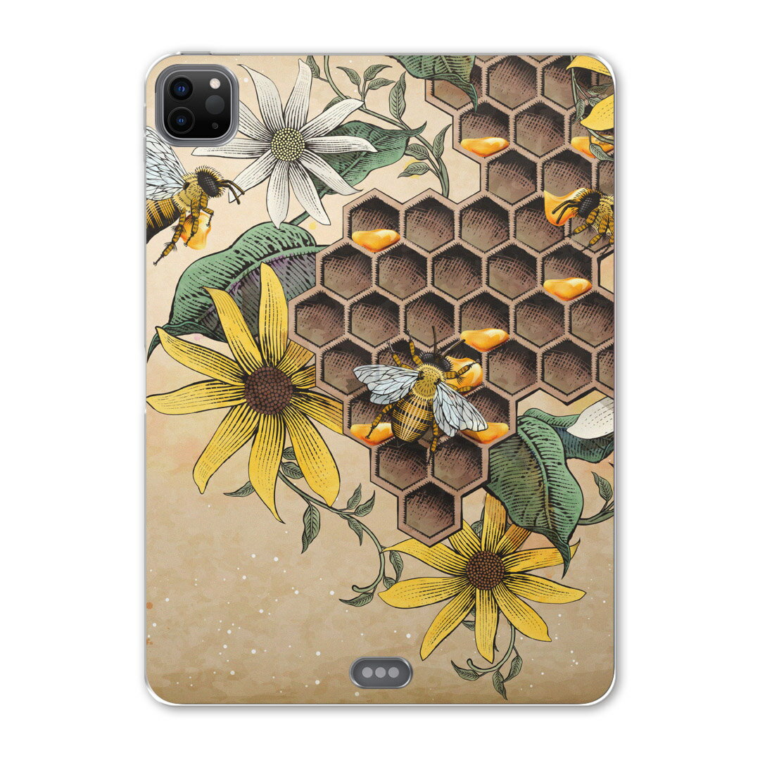 iPad Pro 11 第2世代 2020年版 用 ケース ソフト TPUケース A2228 A2068 A2230 対応 タブレットケース タブレットカバー 015760 花 ひまわり 蜂 昆虫 植物