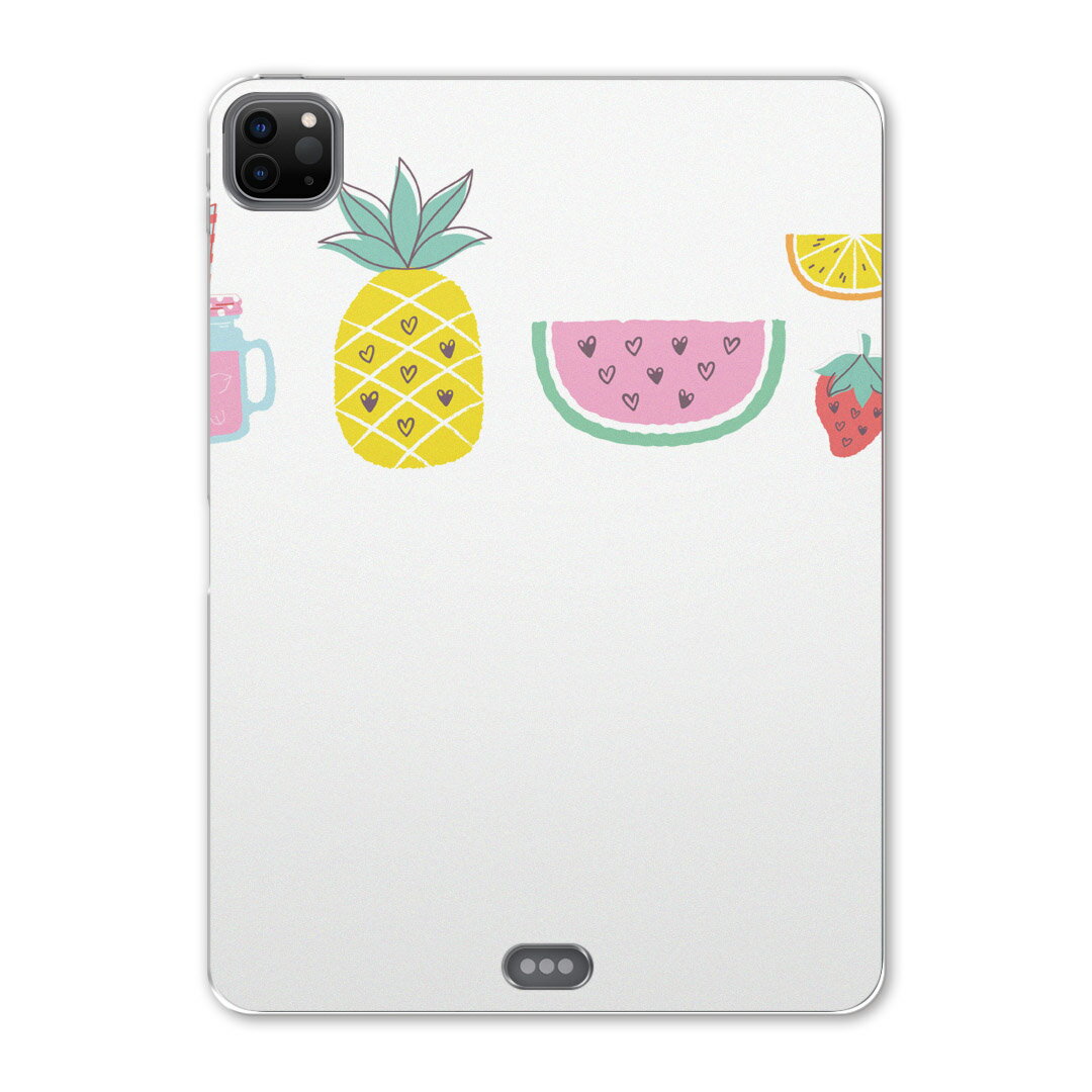 iPad Pro 11 第2世代 2020年版 用 ケース ソフト TPUケース A2228 A2068 A2230 対応 タブレットケース タブレットカバー 017812 夏　summer　 スイカ　パイナップル　ジュース