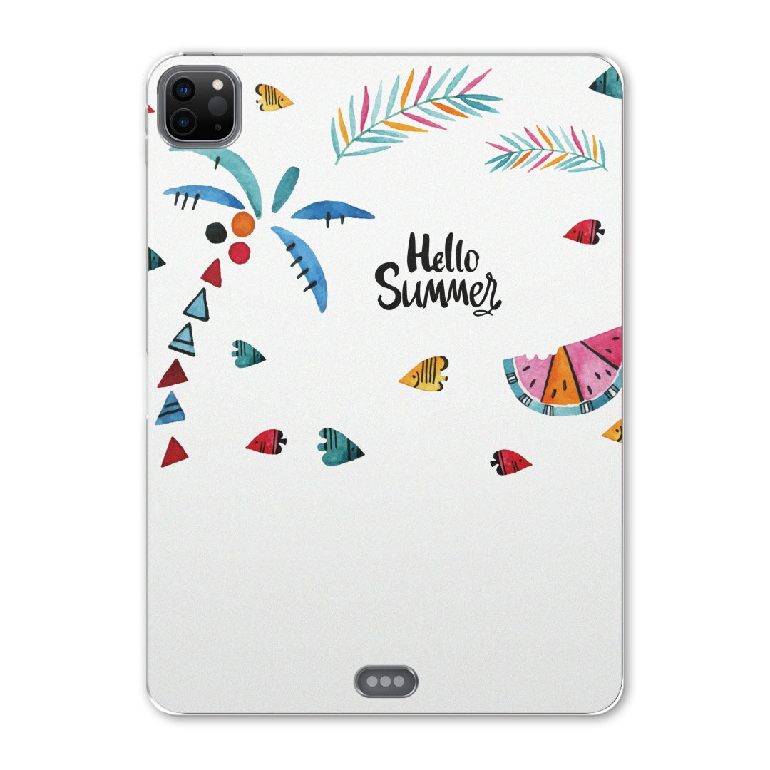 iPad Pro 11 第2世代 2020年版 用 ケース ソフト TPUケース A2228 A2068 A2230 対応 タブレットケース タブレットカバー 017844 夏 ヤシの木　スイカ　summer