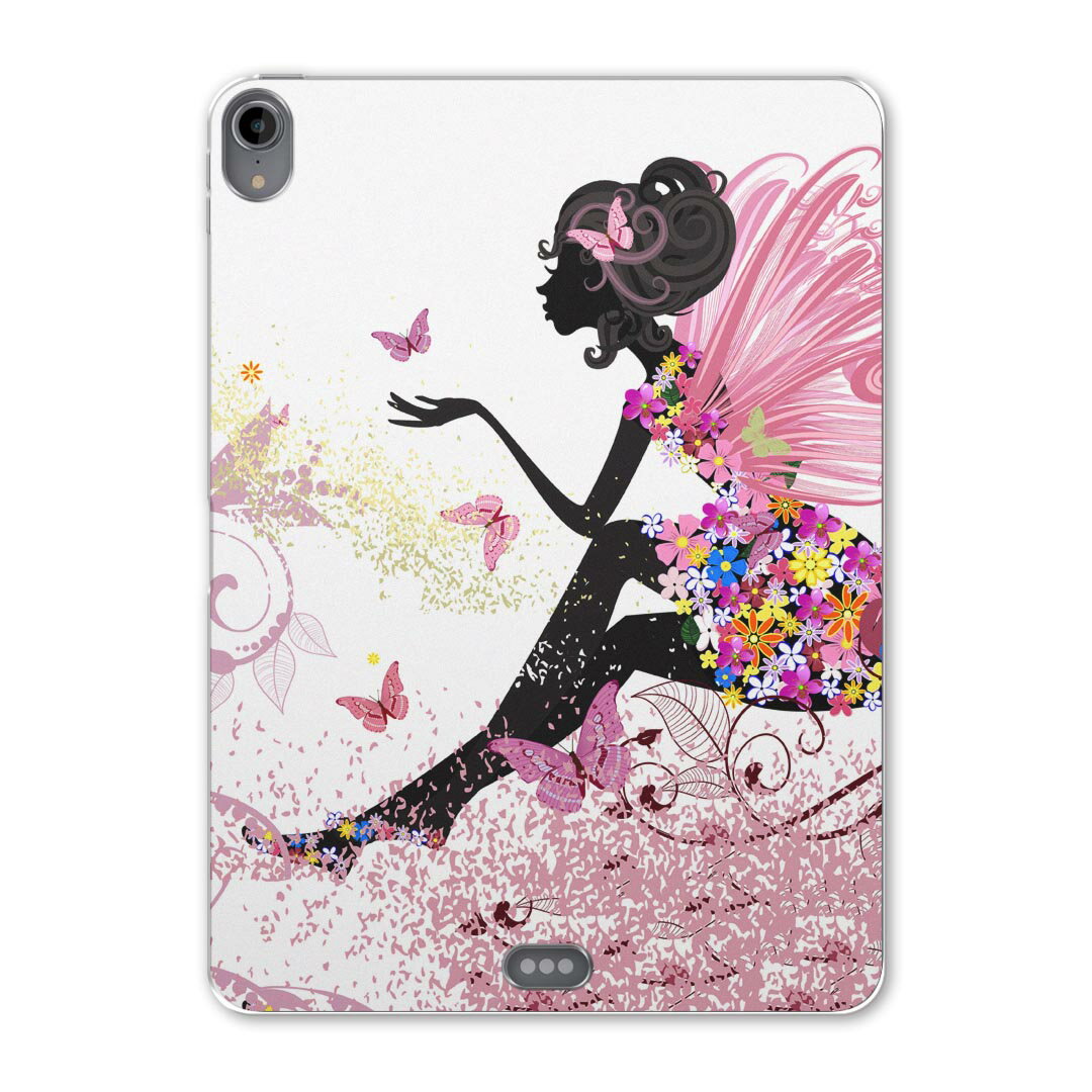 iPad Pro 12.9 第3世代 2019年版 用 ケース ソフト TPUケース A1876 A2014 A1895 対応 タブレットケース タブレットカバー 001181 クール ラブリー 妖精　蝶々　花