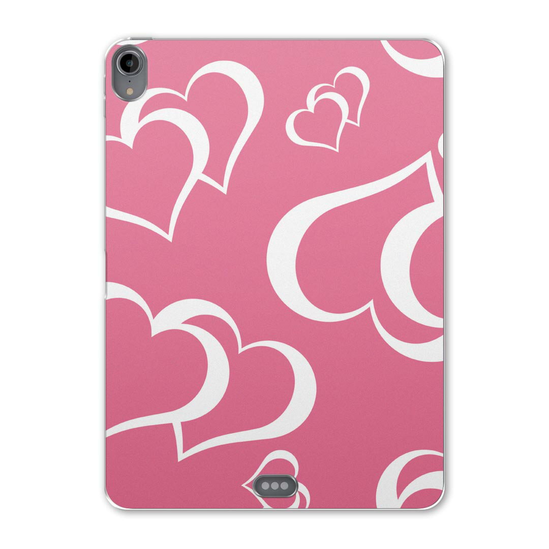 iPad Pro 12.9 第3世代 2019年版 用 ケース ソフト TPUケース A1876 A2014 A1895 対応 タブレットケース タブレットカバー 003971 ラブリー ハート　ピンク
