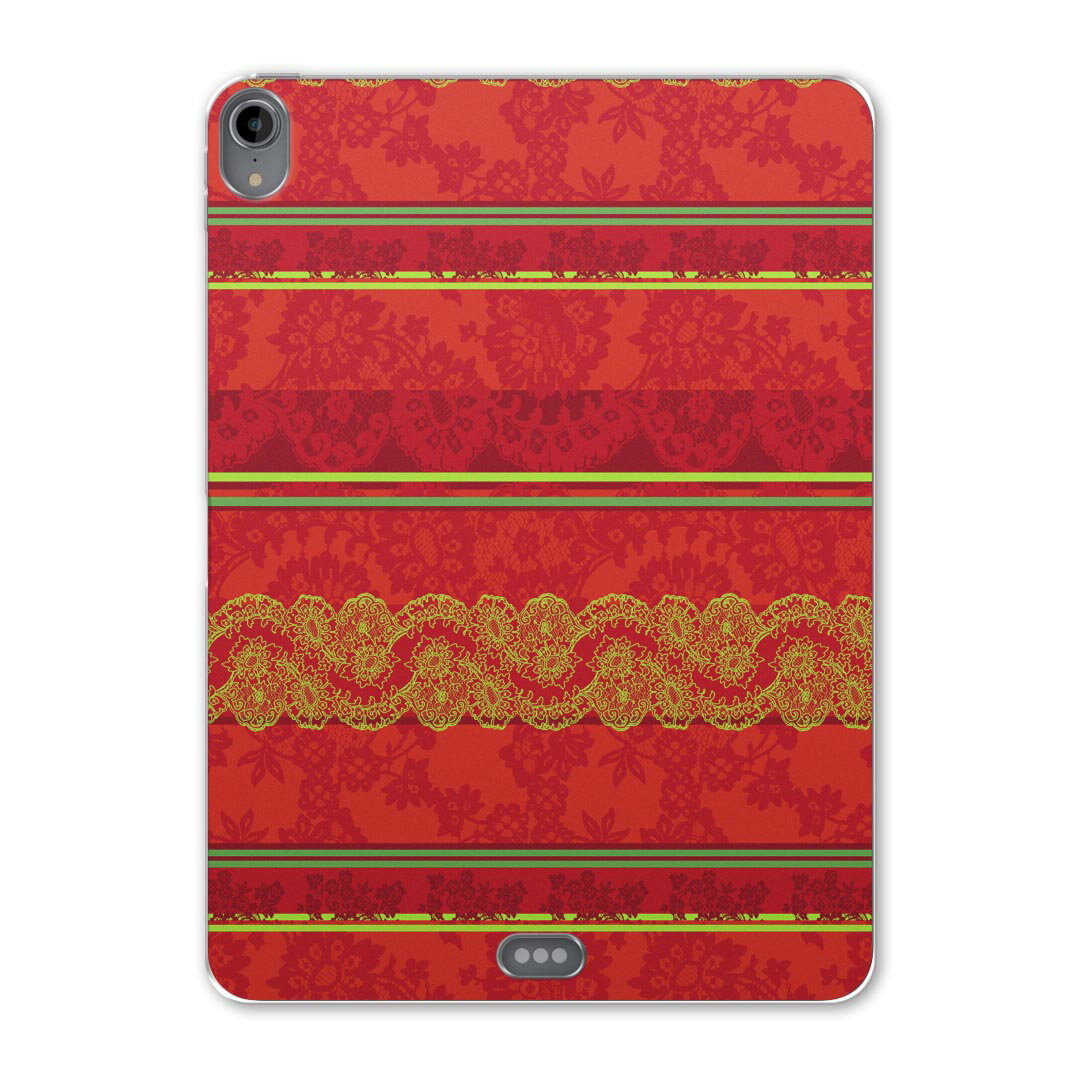 iPad Pro 12.9 第3世代 2019年版 用 ケース ソフト TPUケース A1876 A2014 A1895 対応 タブレットケース タブレットカバー 004792 ラブリー フラワー 模様 赤