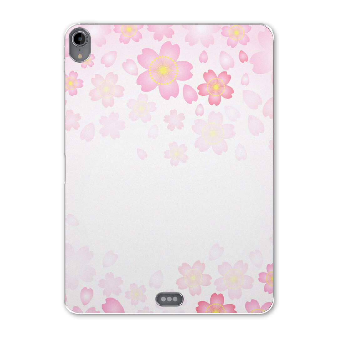 iPad Pro 11inch 第1世代 2018年 アイパッドプロ 11インチ タブレットケース タブレットカバー TPU ソフトケース A1980 A2013 A1934 A1979 005307 桜　ピンク　イラスト