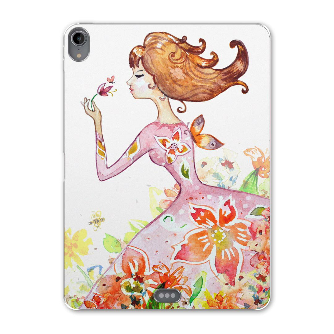 iPad Pro 12.9 第3世代 2019年版 用 ケース ソフト TPUケース A1876 A2014 A1895 対応 タブレットケース タブレットカバー 005773 ラブリー イラスト　花　フラワー