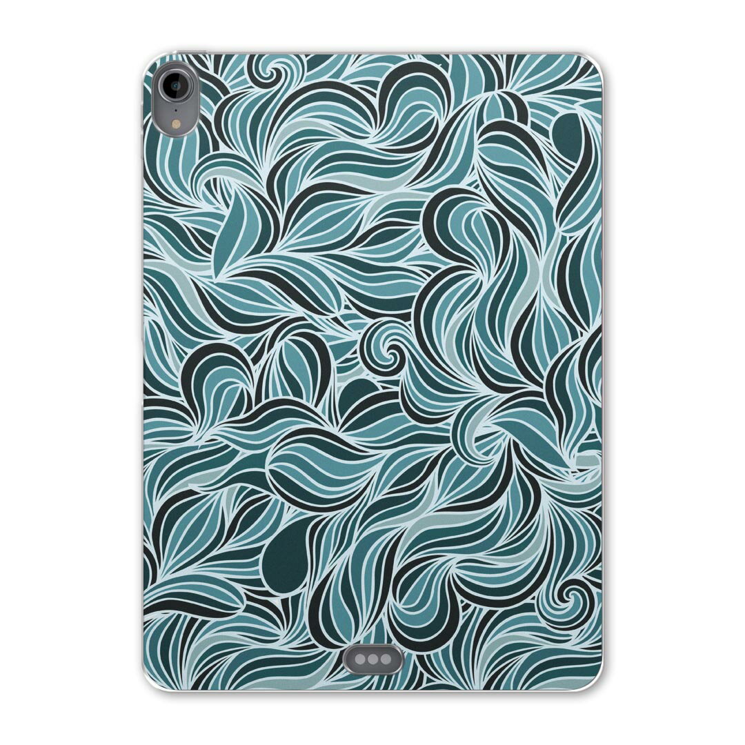 iPad Pro 12.9 第3世代 2019年版 用 ケース ソフト TPUケース A1876 A2014 A1895 対応 タブレットケース タブレットカバー 008744 クール 模様 青 ブルー