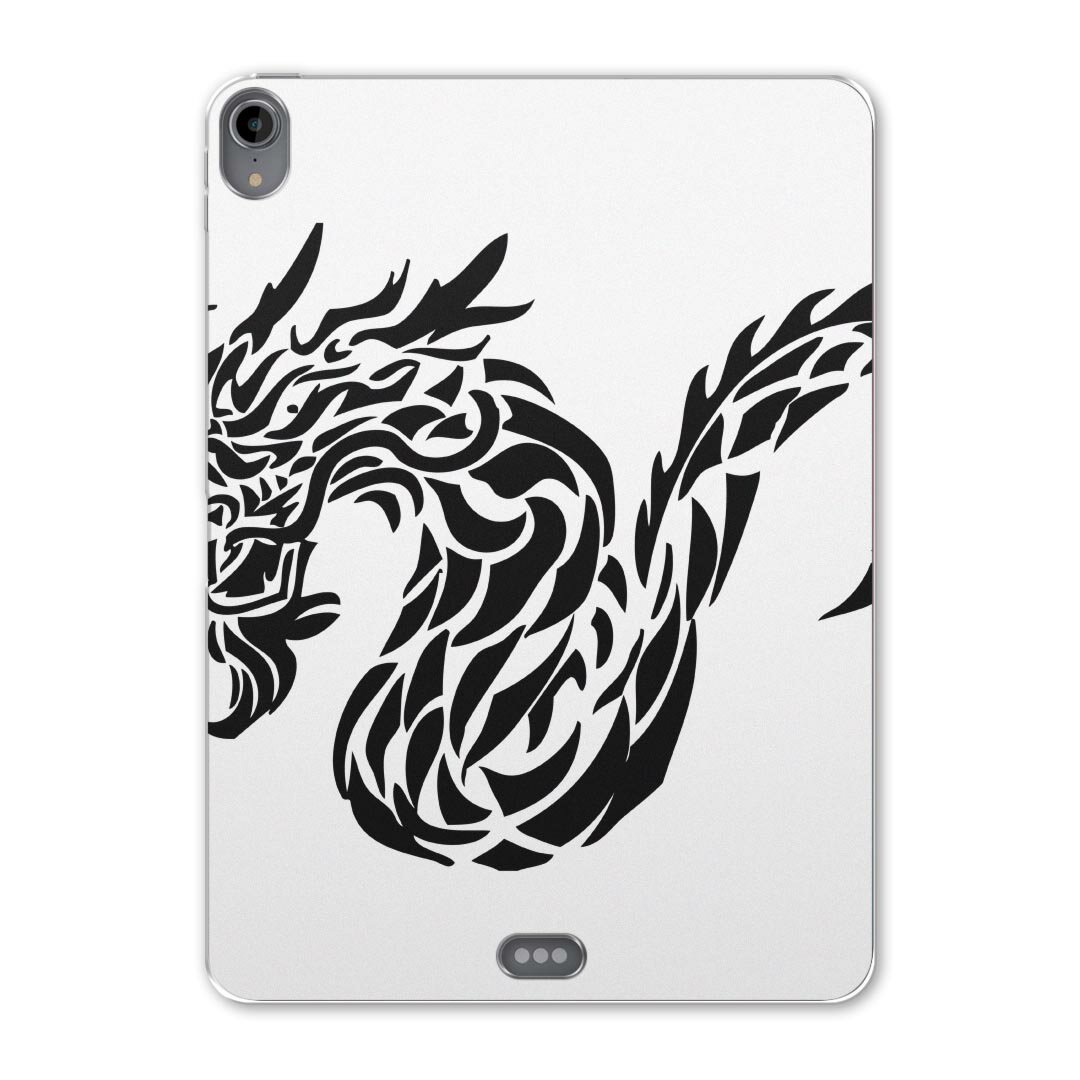 iPad Pro 12.9 第3世代 2019年版 用 ケース ソフト TPUケース A1876 A2014 A1895 対応 タブレットケース タブレットカバー 009130 龍　ドラゴン　黒