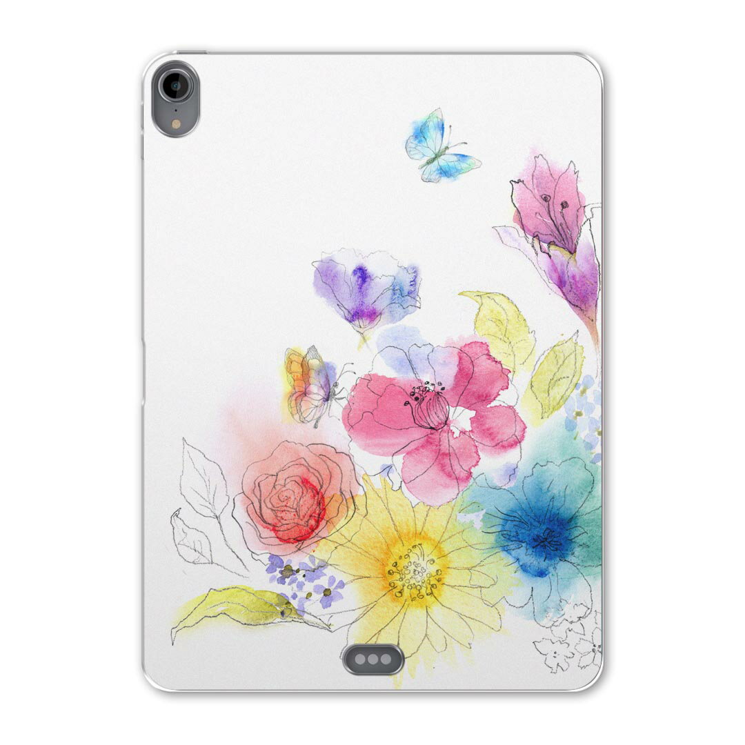 iPad Pro 12.9 第3世代 2019年版 用 ケース ソフト TPUケース A1876 A2014 A1895 対応 タブレットケース タブレットカバー 009514 フラワー 水彩 カラフル