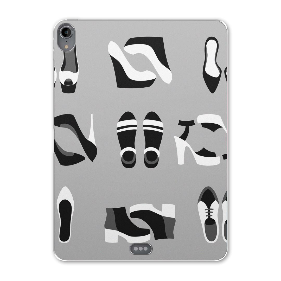 iPad Pro 12.9 第3世代 2019年版 用 ケース ソフト TPUケース A1876 A2014 A1895 対応 タブレットケース タブレットカバー 010893 靴　ハイヒール　グレー