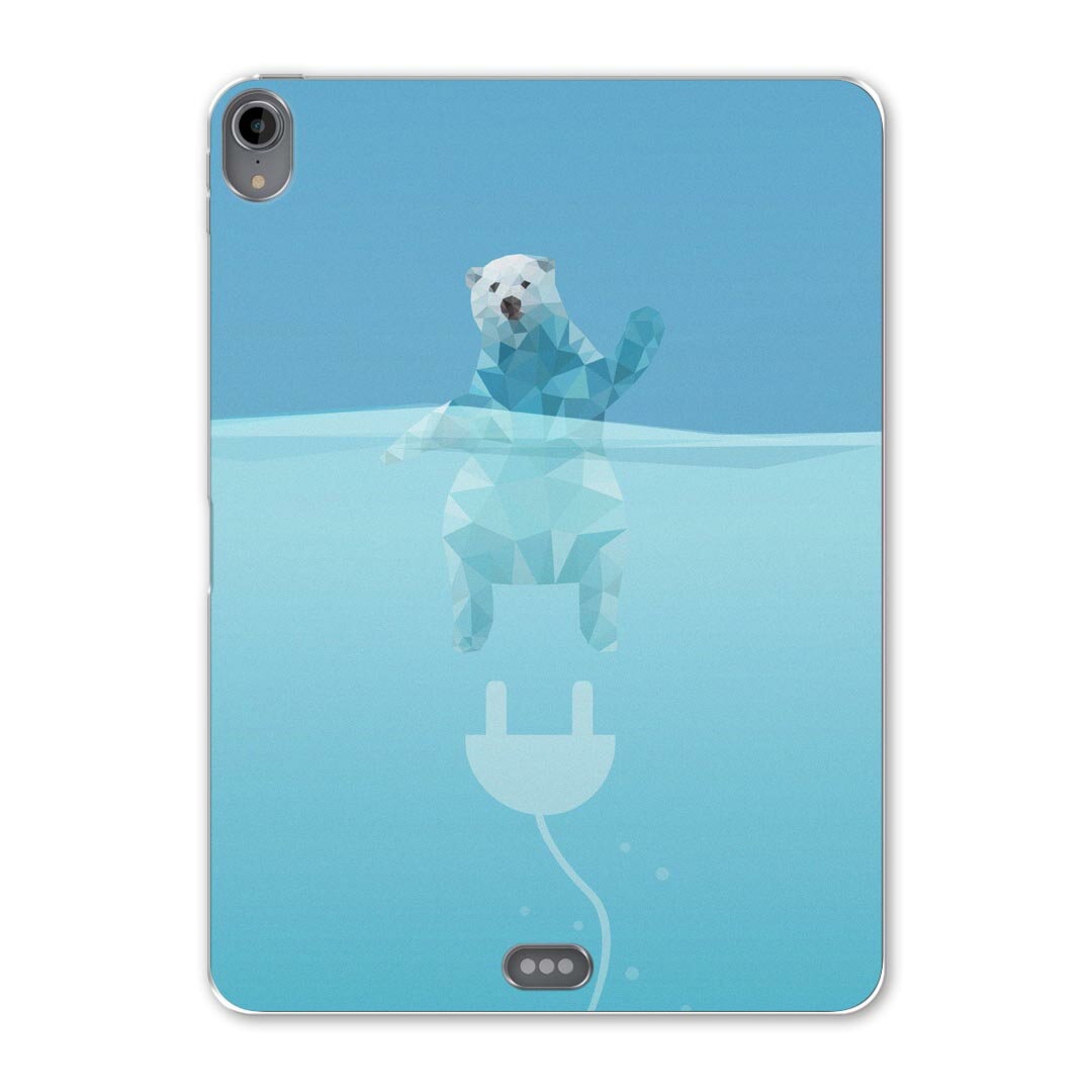 iPad Pro 12.9 第3世代 2019年版 用 ケース ソフト TPUケース A1876 A2014 A1895 対応 タブレットケース タブレットカバー 011131 シロクマ　動物　水色