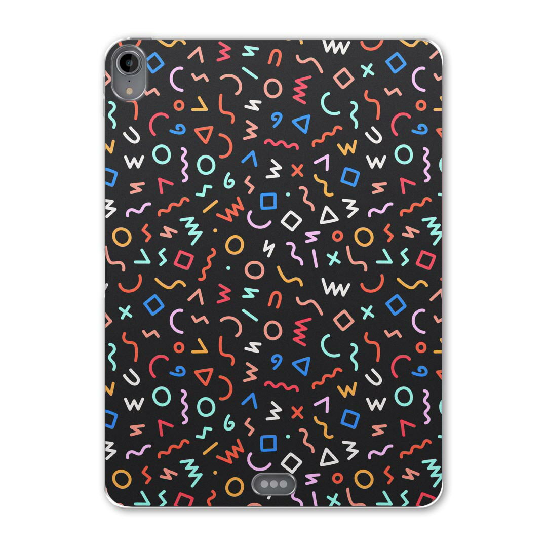 iPad Pro 12.9 第3世代 2019年版 用 ケース ソフト TPUケース A1876 A2014 A1895 対応 タブレットケース タブレットカバー 011989 黒 カラフル 模様