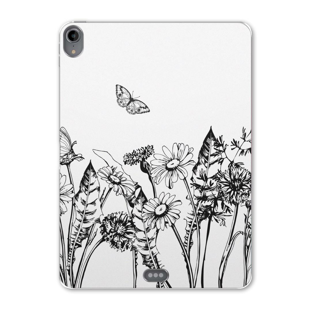 iPad Pro 11inch 第1世代 2018年 アイパッドプロ 11インチ タブレットケース タブレットカバー TPU ソフトケース A1980 A2013 A1934 A1979 014236 花　フラワー　蝶