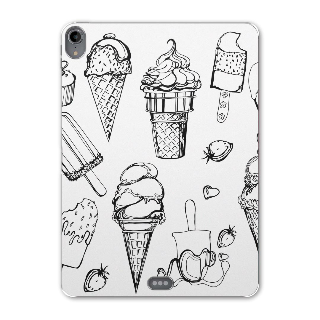 iPad Pro 12.9 第3世代 2019年版 用 ケース ソフト TPUケース A1876 A2014 A1895 対応 タブレットケース タブレットカバー 014238 アイス イチゴ フルーツ