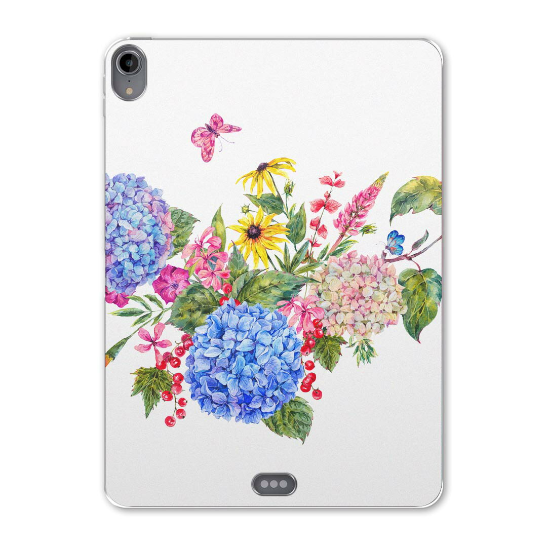 iPad Pro 11inch 第1世代 2018年 アイパッドプロ 11インチ タブレットケース タブレットカバー TPU ソフトケース A1980 A2013 A1934 A1979 014671 花　フラワー　アジサイ