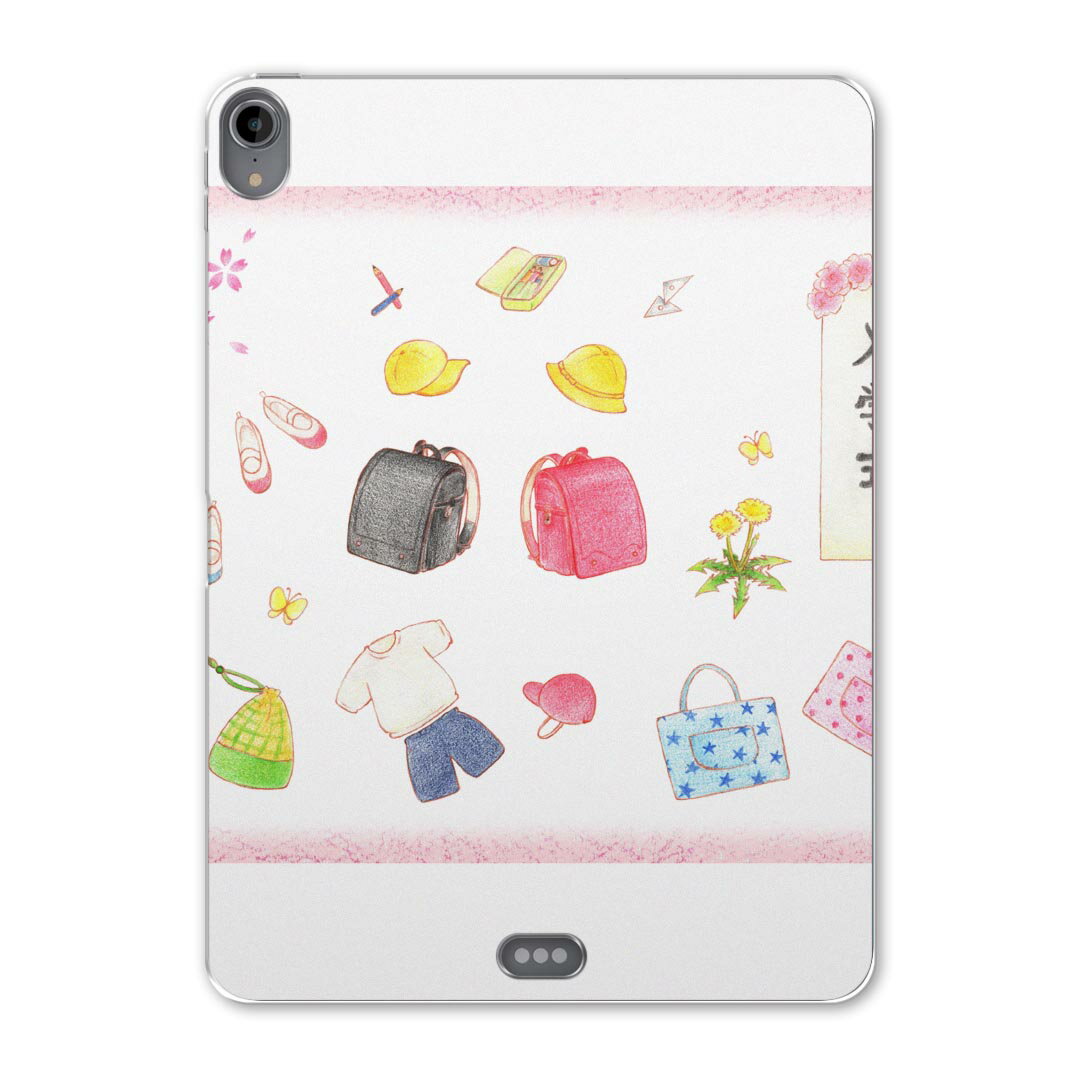 iPad Pro 12.9 第3世代 2019年版 用 ケース ソフト TPUケース A1876 A2014 A1895 対応 タブレットケース タブレットカバー 015262 春 桜 ランドセル 入学式 こども