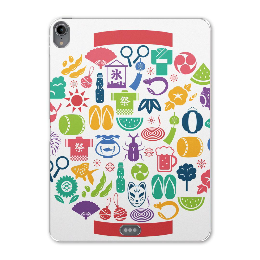 iPad Pro 12.9 第3世代 2019年版 用 ケース ソフト TPUケース A1876 A2014 A1895 対応 タブレットケース タブレットカバー 015437 夏 提灯 デコ