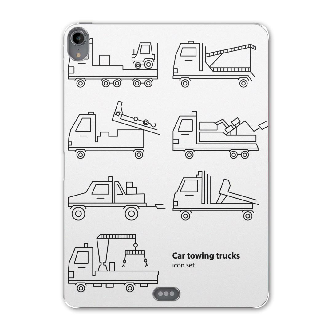 iPad Pro 11inch 第1世代 2018年 アイパッドプロ 11インチ タブレットケース タブレットカバー TPU ソフトケース A1980 A2013 A1934 A1979 016128 トラック　工事　車　乗り物