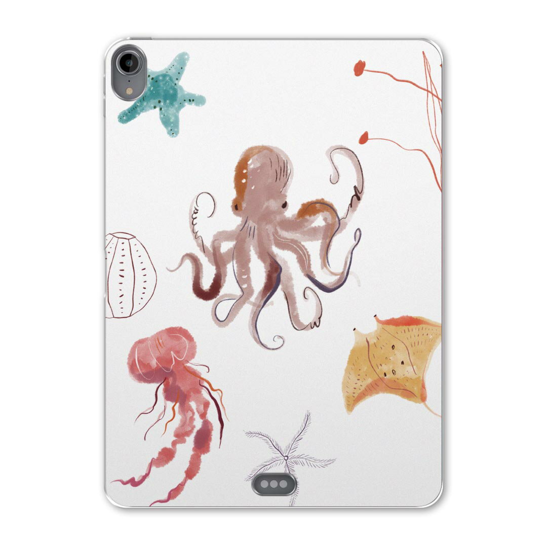 iPad Pro 11 第1世代 2018年版 用 ケース ソフト TPUケース A1980 A2013 A1934 対応 タブレットケース タブレットカバー 019922 海の生物 海の生物 かわいい