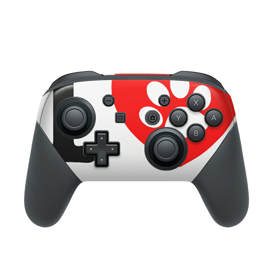 Nintendo Switch 用 PROコントローラ 専用 ニンテンドー スイッチ プロコン 専用 デザインスキンシール 全面セット カバー ケース 保護 フィルム ステッカー デコ アクセサリー 000921 犬 ハート