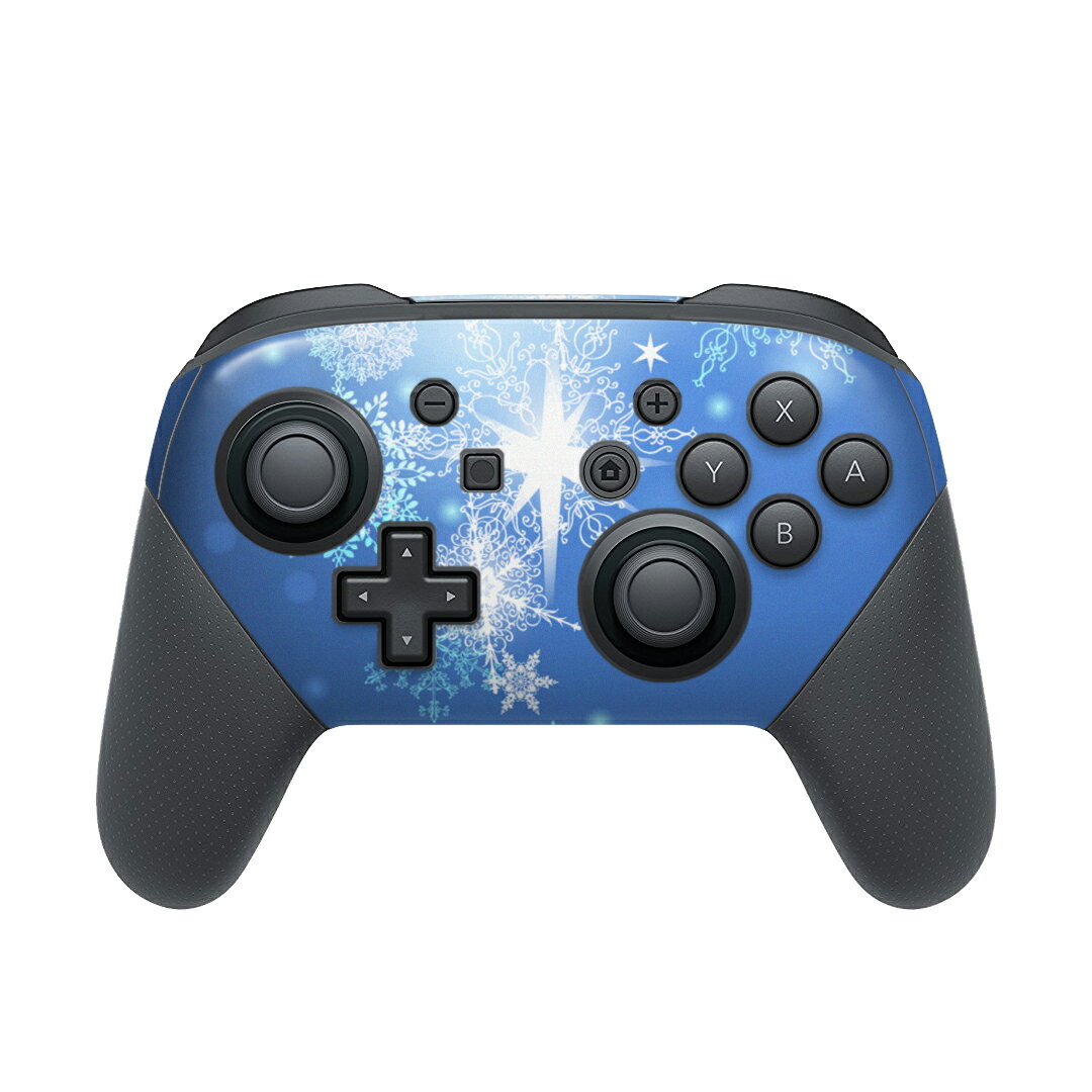 Nintendo Switch 用 PROコントローラ 専用 ニンテンドー スイッチ プロコン 専用 デザインスキンシール 全面セット カバー ケース 保護 フィルム ステッカー デコ アクセサリー 001514 冬　雪