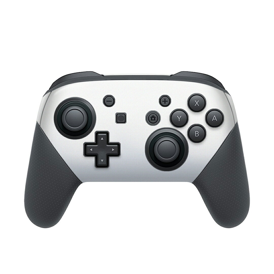 Nintendo Switch 用 PROコントローラ 専用 ニンテンドー スイッチ プロコン 専用 デザインスキンシール 全面セット カバー ケース 保護 フィルム ステッカー デコ アクセサリー 001764 グレー　白