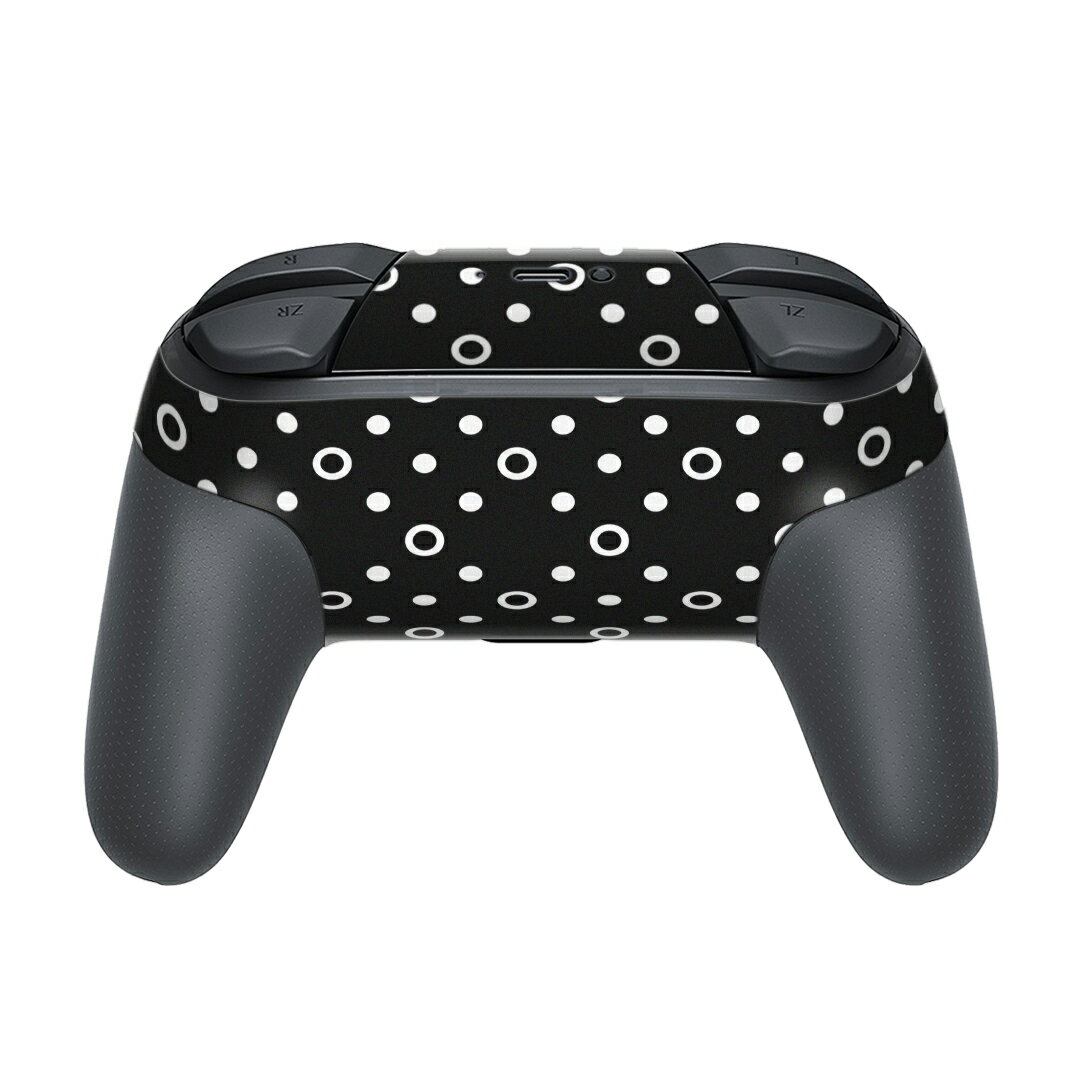 Nintendo Switch 用 PROコントローラ 専用 ニンテンドー スイッチ プロコン 専用 デザインスキンシール 全面セット カバー ケース 保護 フィルム ステッカー デコ アクセサリー 000012 斑点　黒　模様