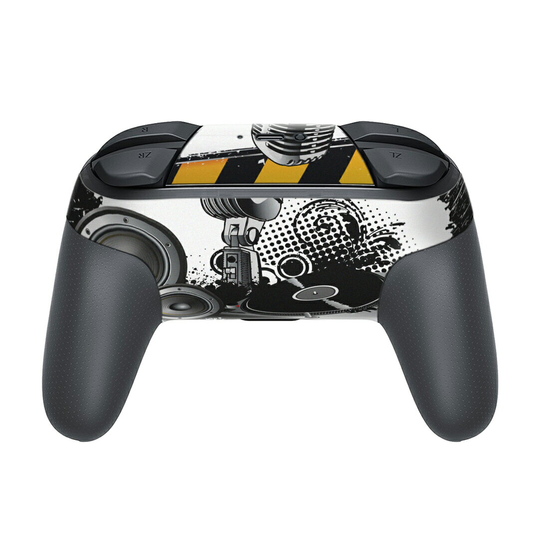 Nintendo Switch 用 PROコントローラ 専用 ニンテンドー スイッチ プロコン 専用 デザインスキンシール 全面セット カバー ケース 保護 フィルム ステッカー デコ アクセサリー 000027 DJ　HIPHOP　マイク