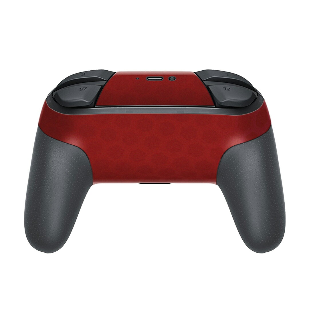Nintendo Switch 用 PROコントローラ 専用 ニンテンドー スイッチ プロコン 専用 デザインスキンシール 全面セット カバー ケース 保護 フィルム ステッカー デコ アクセサリー 002040 シンプル　赤