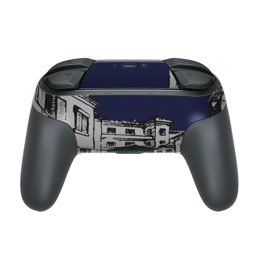 Nintendo Switch 用 PROコントローラ 専用 ニンテンドー スイッチ プロコン 専用 デザインスキンシール 全面セット カバー ケース 保護 フィルム ステッカー デコ アクセサリー 022936 イラスト　風景　街並み